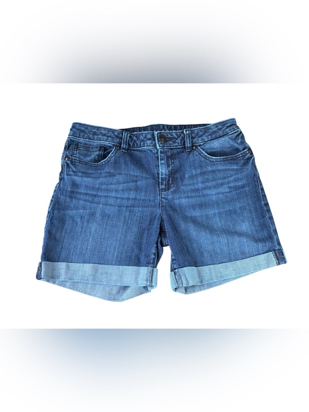 LC Lauren Conrad Blue Cuffed Denim Jean Shorts